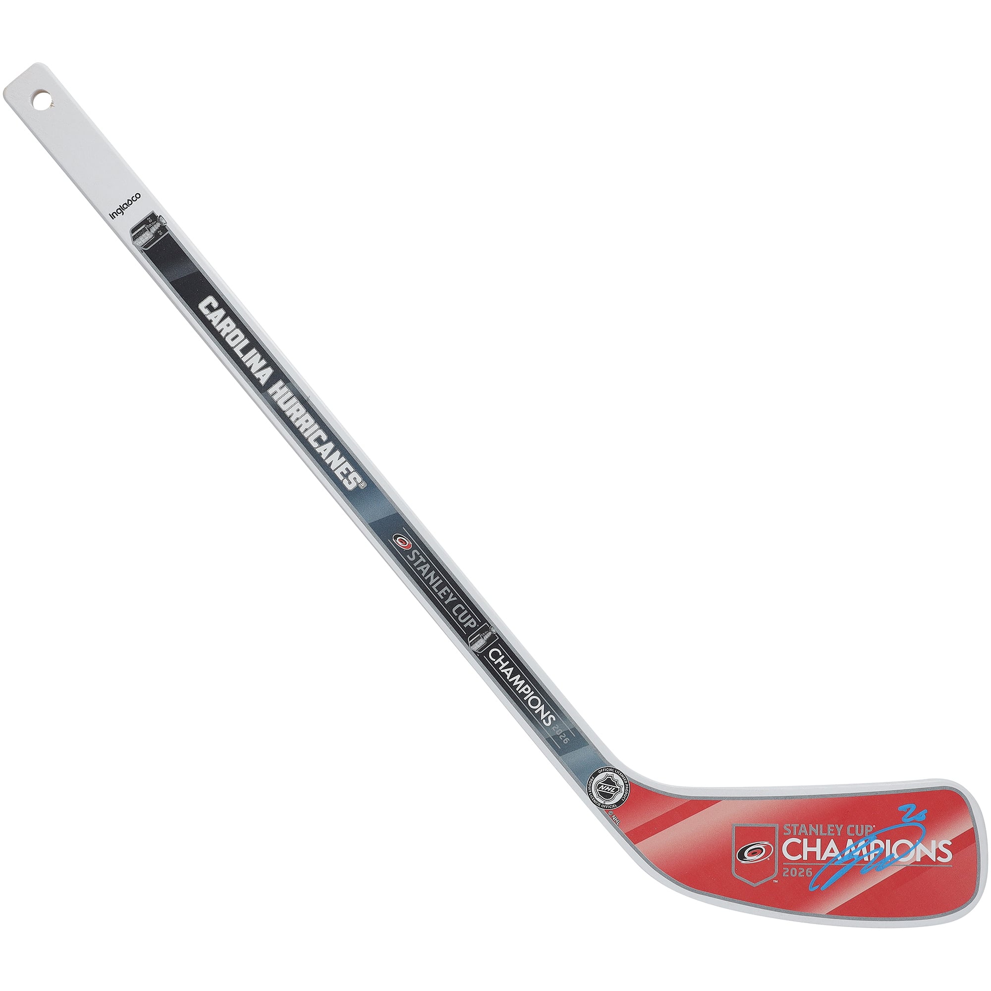 Sebastian Aho Carolina Hurricanes Autographed 2026 Stanley Cup Champions Mini Wood Stick