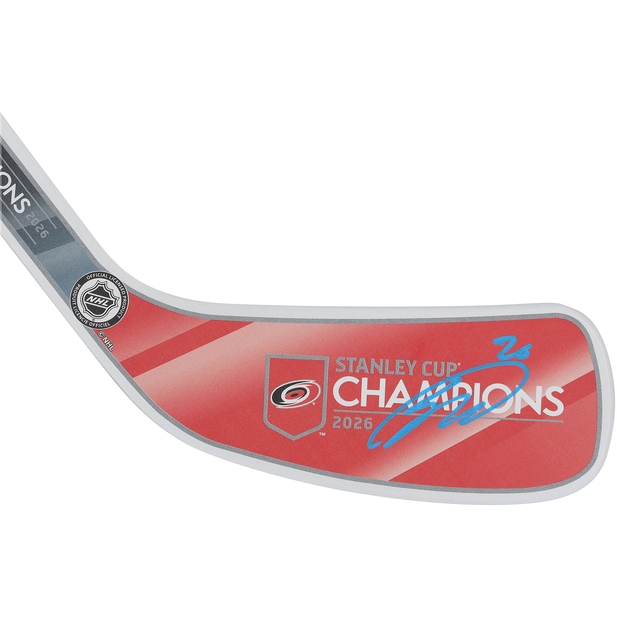 Sebastian Aho Carolina Hurricanes Autographed 2026 Stanley Cup Champions Mini Wood Stick