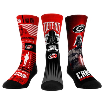  Carolina Hurricanes Rock Em Unisex Star Wars Three-Pack Crew Socks Set - Red