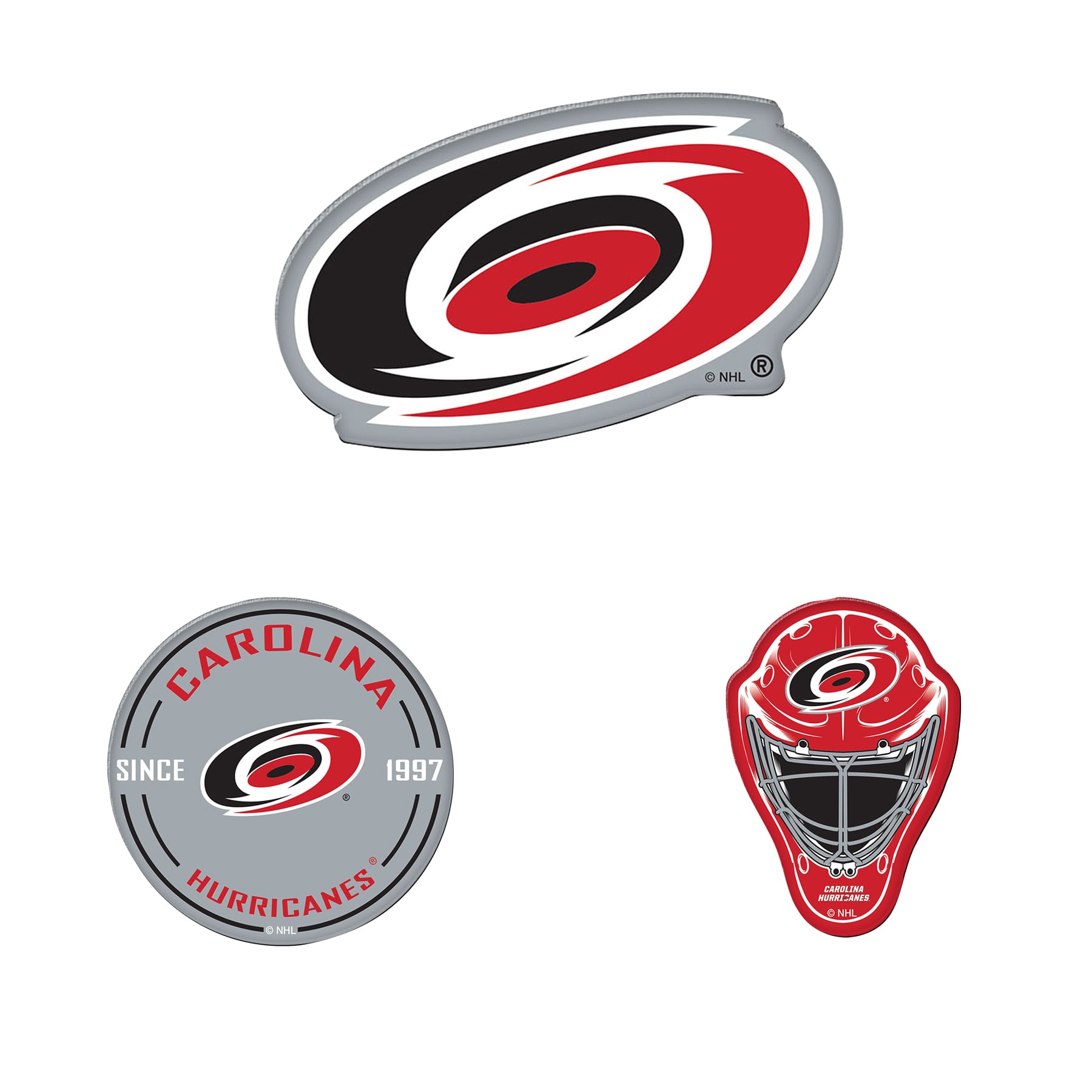 WinCraft  Carolina Hurricanes 3-Pack Premium Fridge Magnet Set