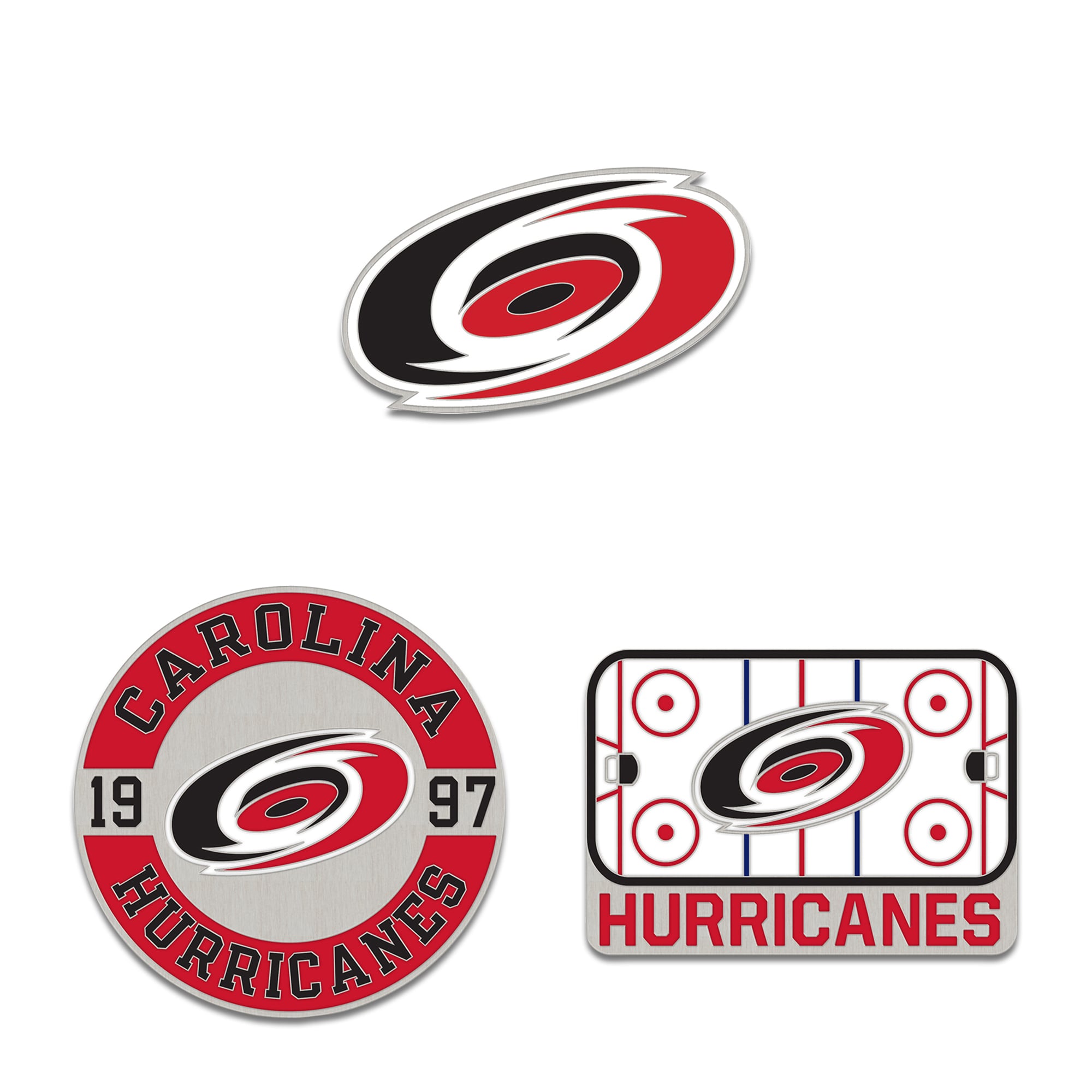 Ensemble de trois broches de pin WinCraft Carolina Hurricanes