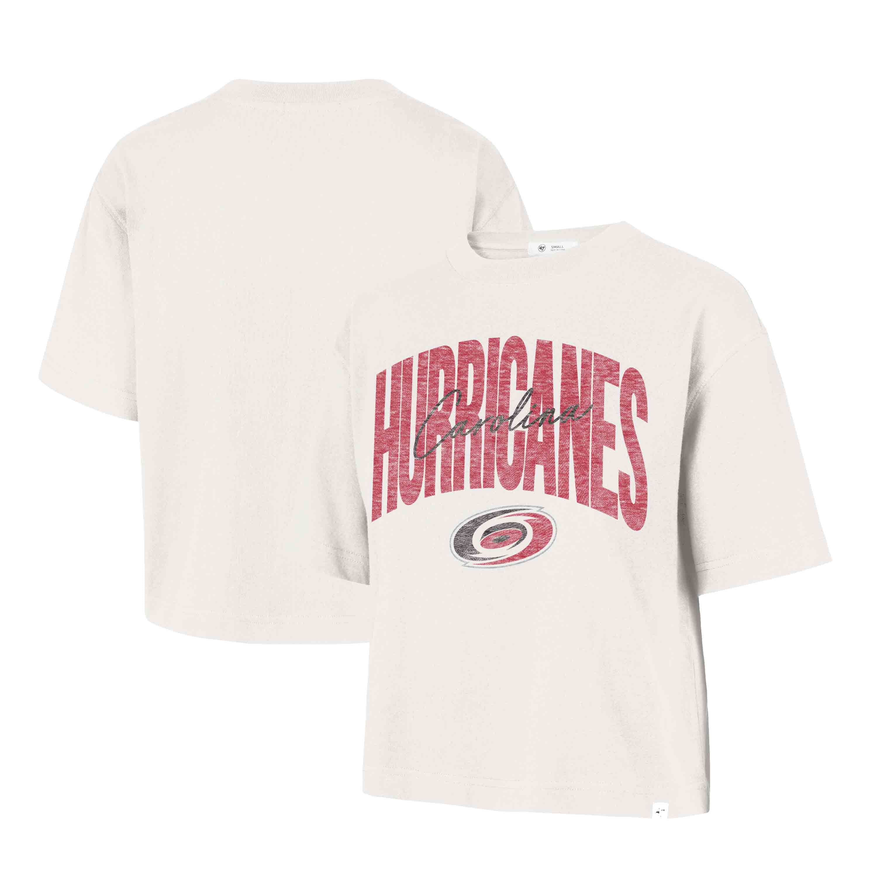 Women's '47 Cream Carolina Hurricanes Muse Check Reed City T-Shirt