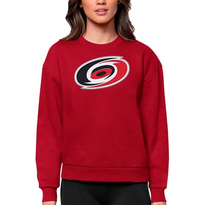 Carolina Hurricanes Antigua Women's Team Logo Victory Crewneck Pullover Sweatshirt - Red