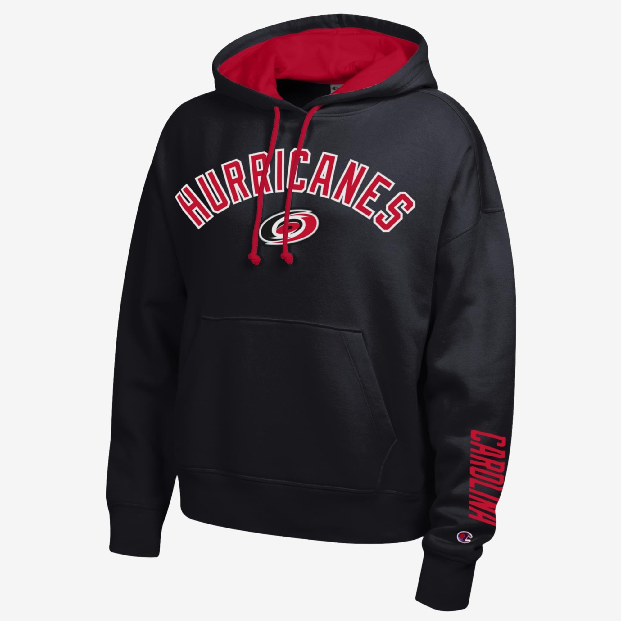 Sweat à capuche noir Champion Carolina Hurricanes pour femmes