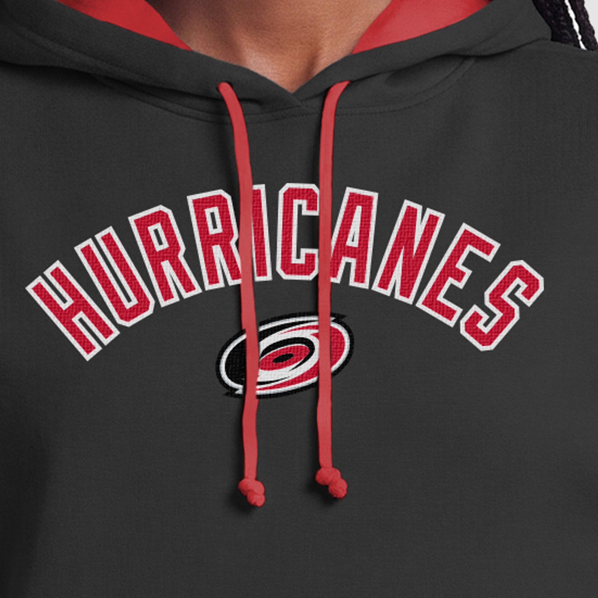 Sweat à capuche noir Champion Carolina Hurricanes pour femmes