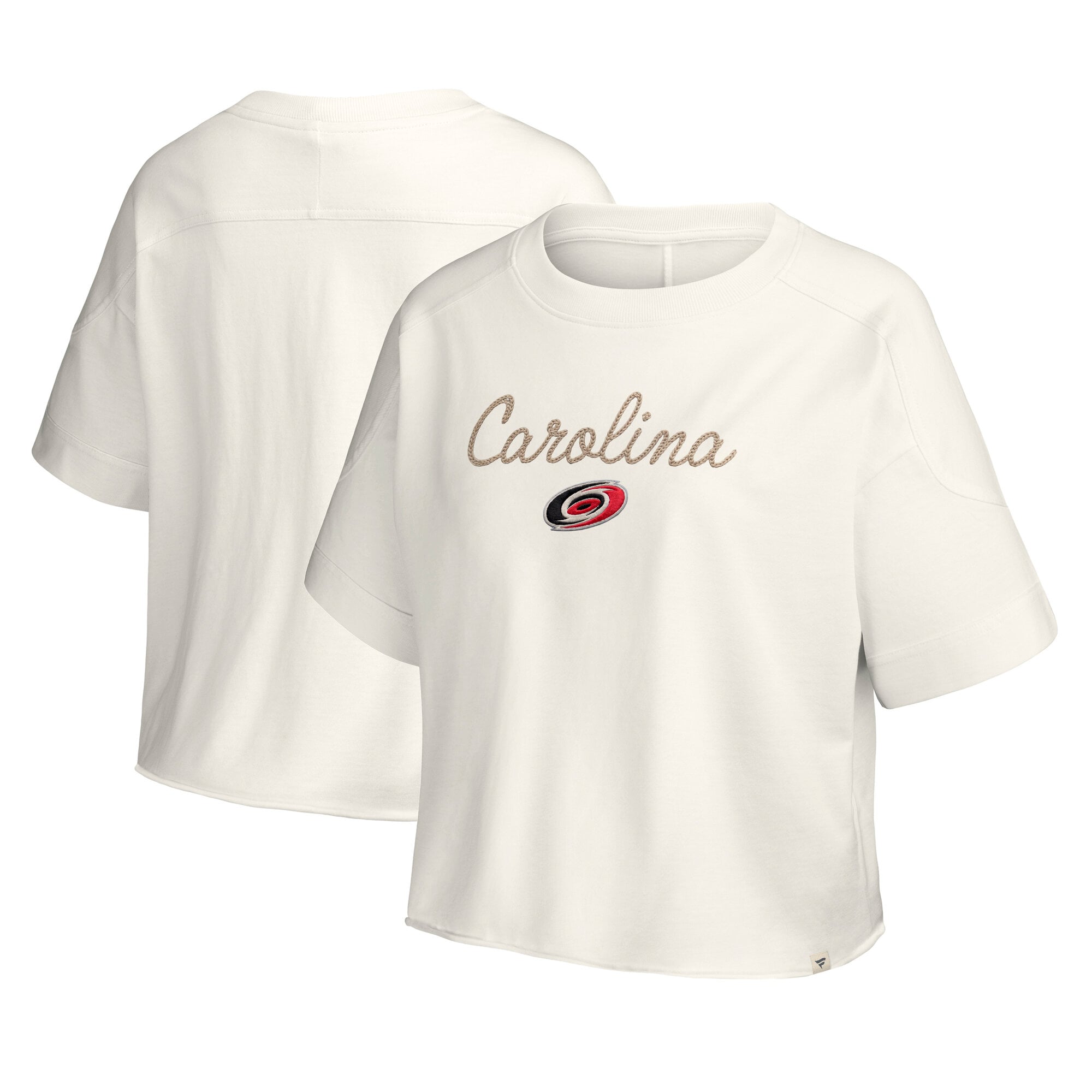 Haut à coutures chaînette crème Fanatics Carolina Hurricanes pour femme