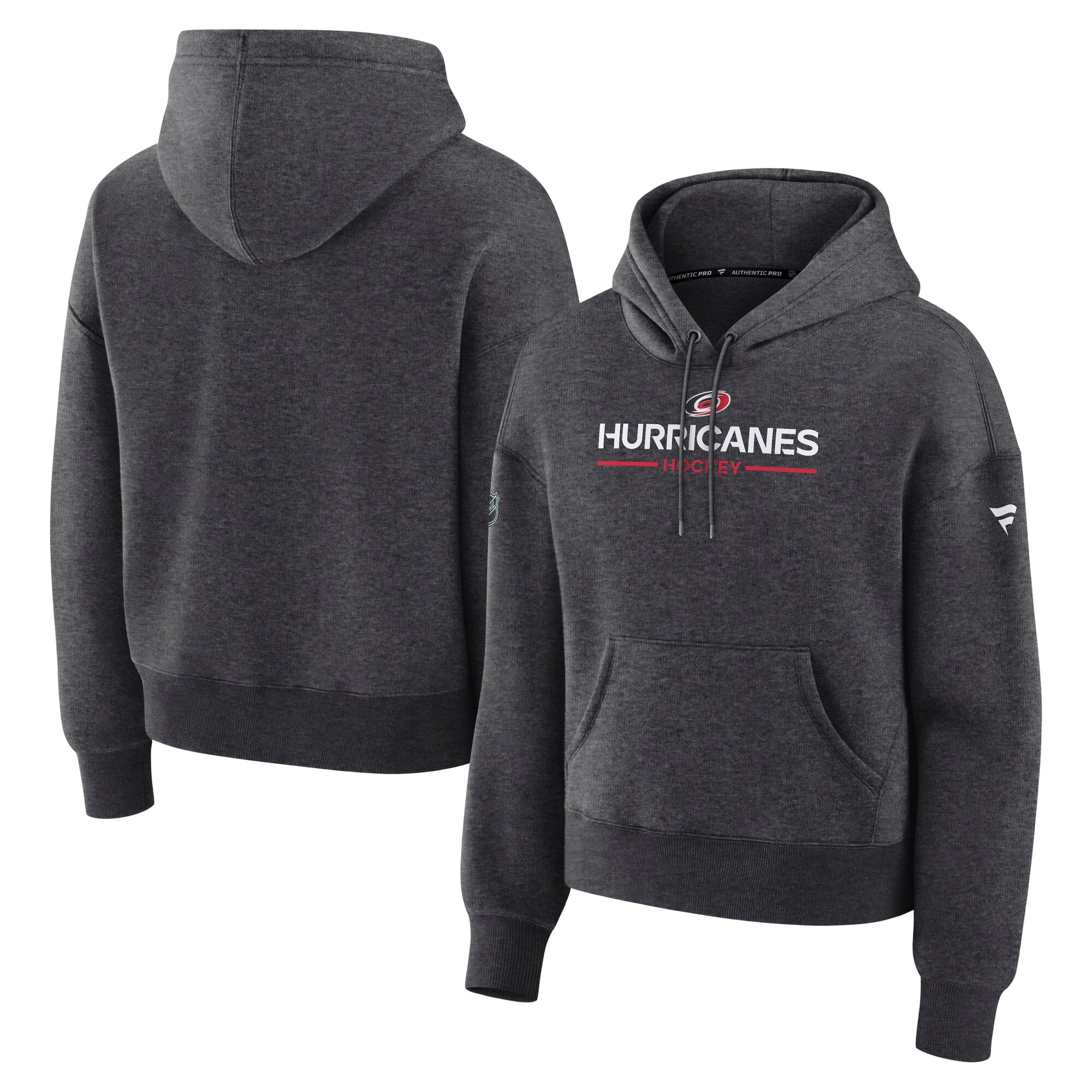 Sweat à capuche authentique Fanatics Charcoal Carolina Hurricanes pour femme