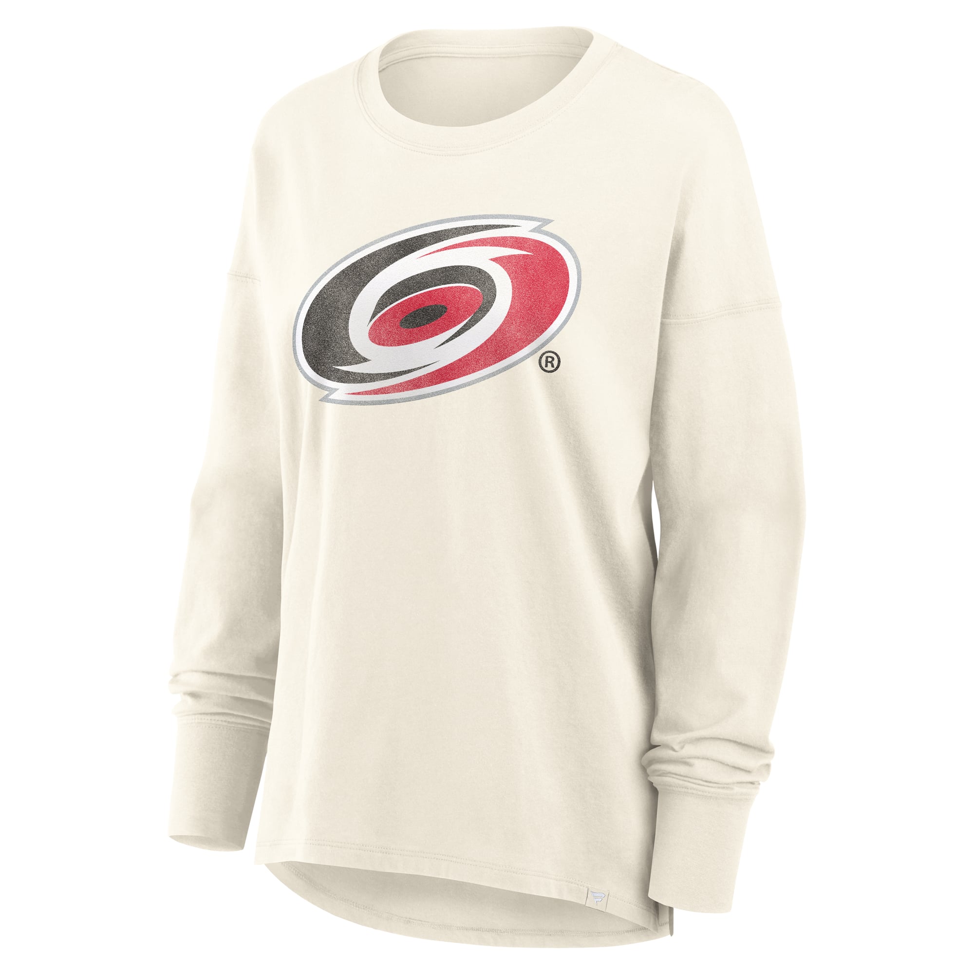 T-shirt à manches longues Fanatics Cream Carolina Hurricanes pour femmes, logo vieilli