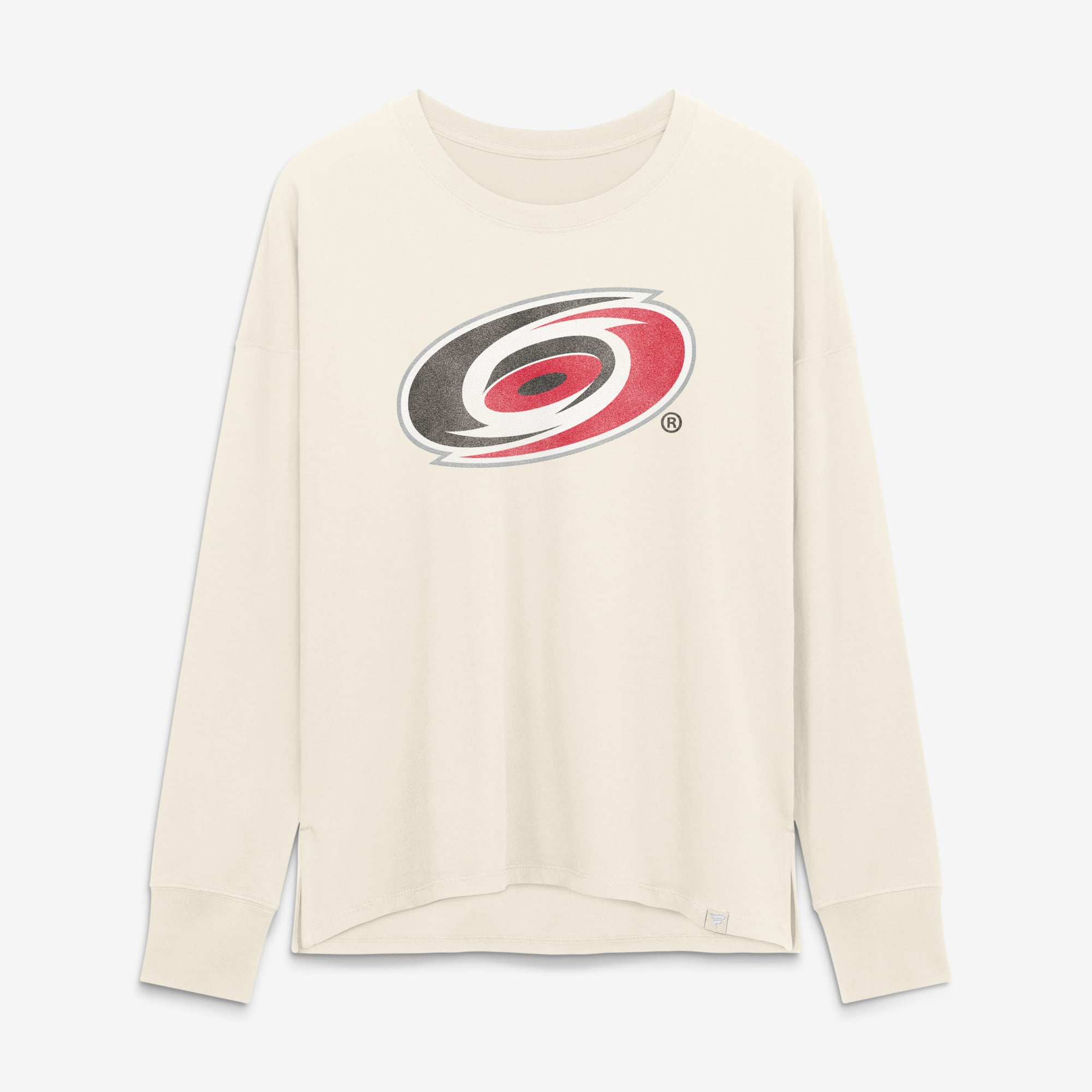 T-shirt à manches longues Fanatics Cream Carolina Hurricanes pour femmes, logo vieilli