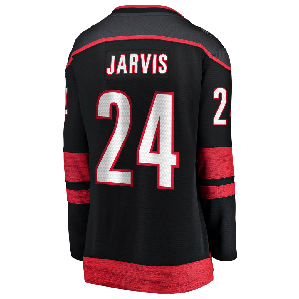 Maillot domicile Breakaway noir 2026 des Hurricanes de la Caroline, Seth Jarvis, Fanatics, pour femmes