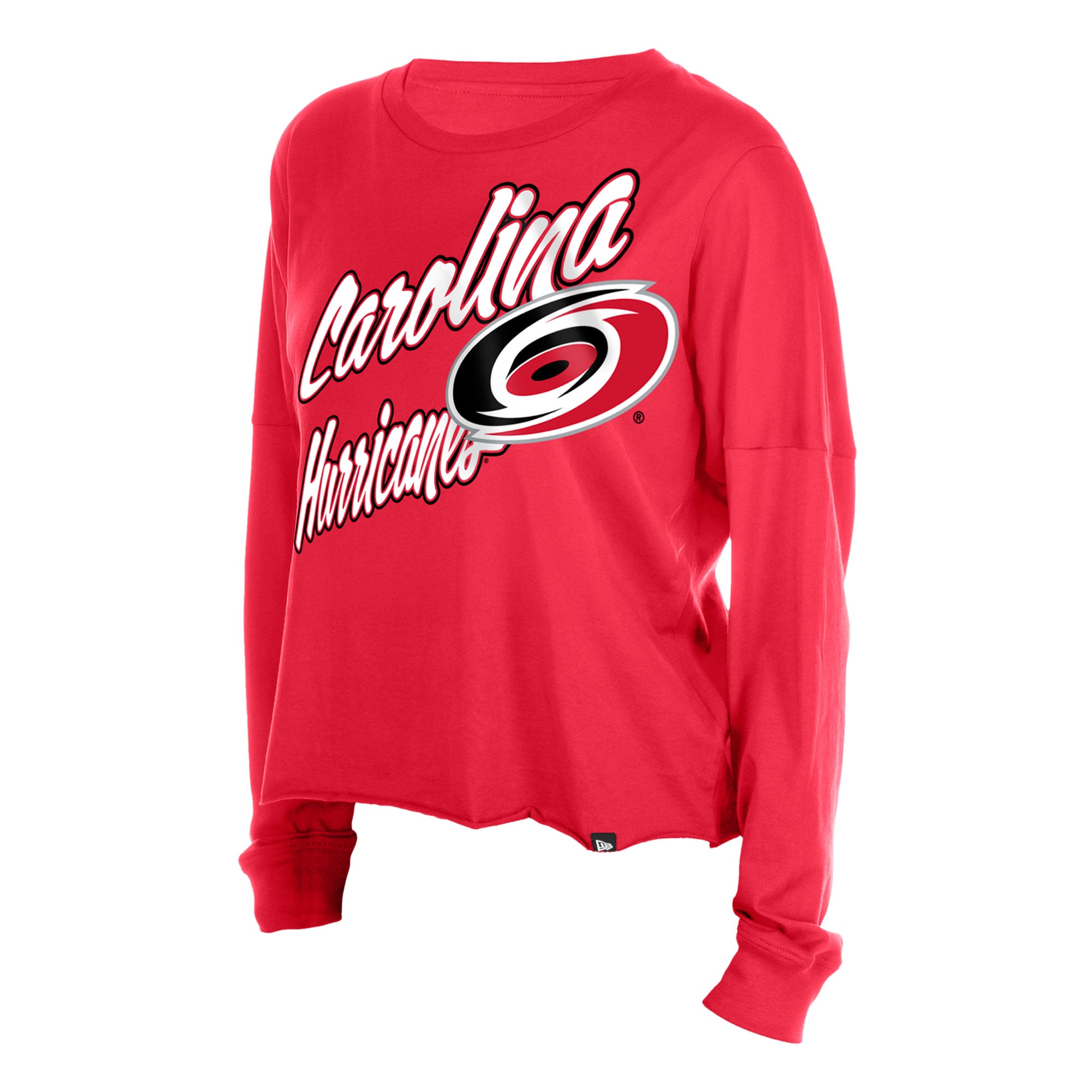 T-shirt à manches longues oversize New Era rouge Carolina Hurricanes pour femme