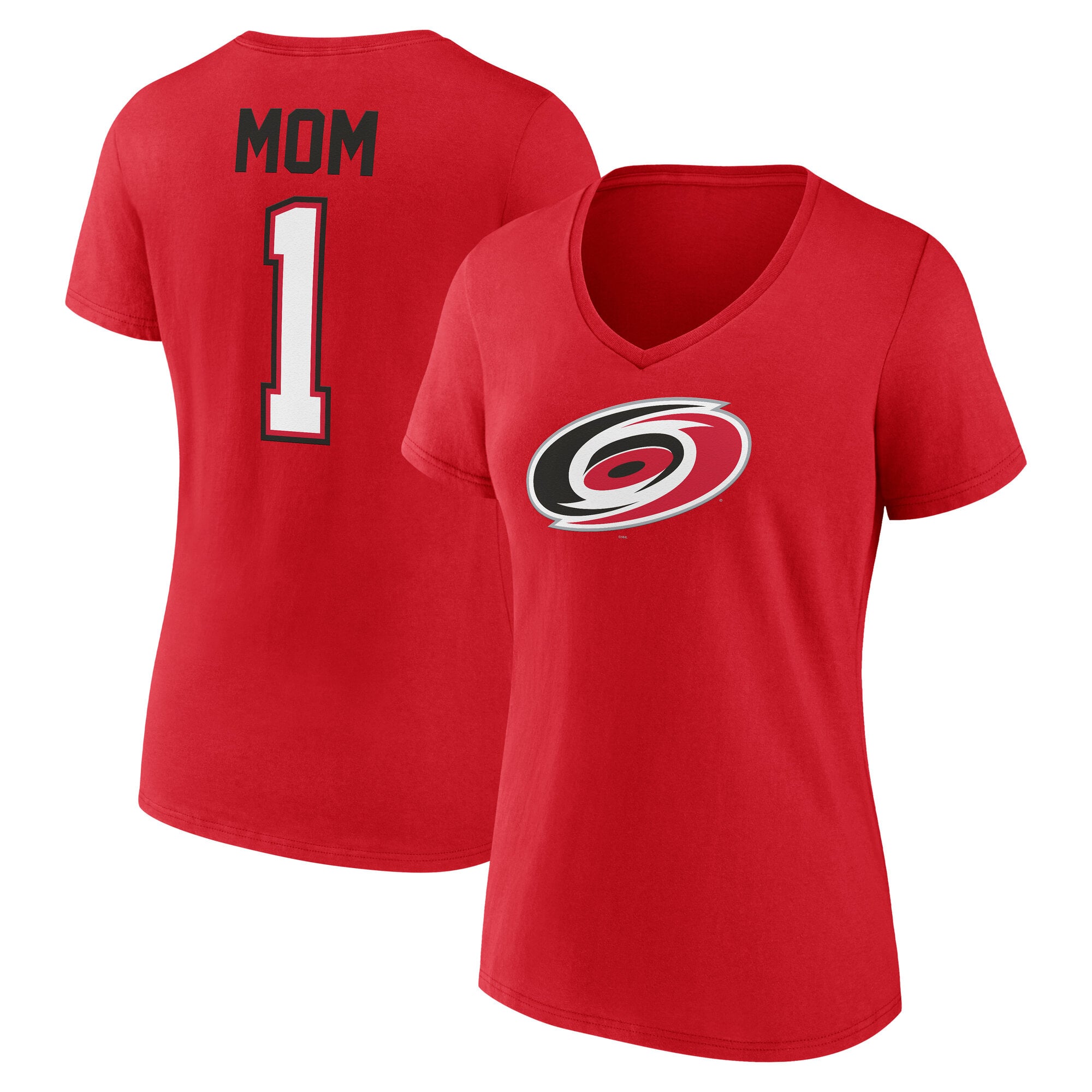 Women's  Red Carolina Hurricanes Mother's Day V-Neck T-Shirt