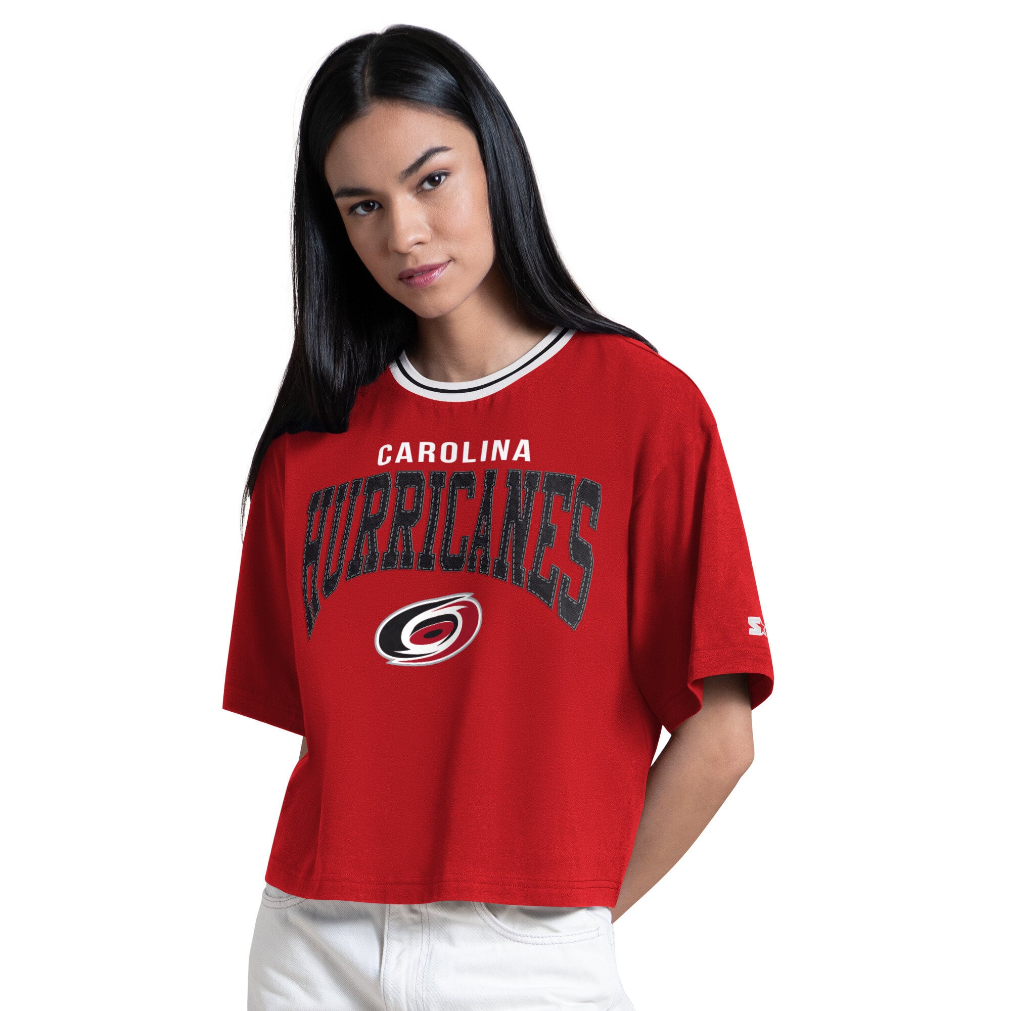 T-shirt court Ace des Hurricanes de la Caroline pour femmes marque Starter Red