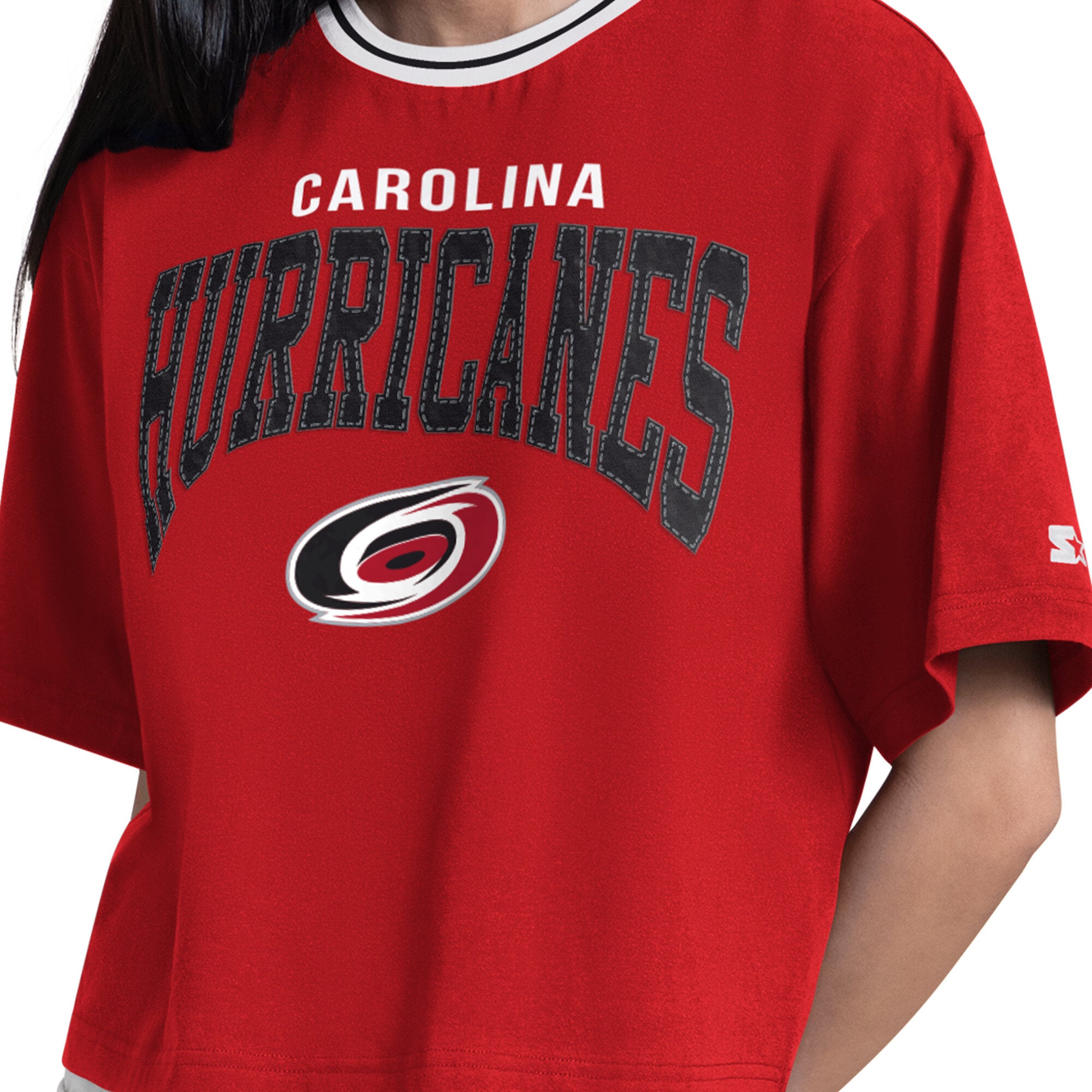 T-shirt court Ace des Hurricanes de la Caroline pour femmes marque Starter Red
