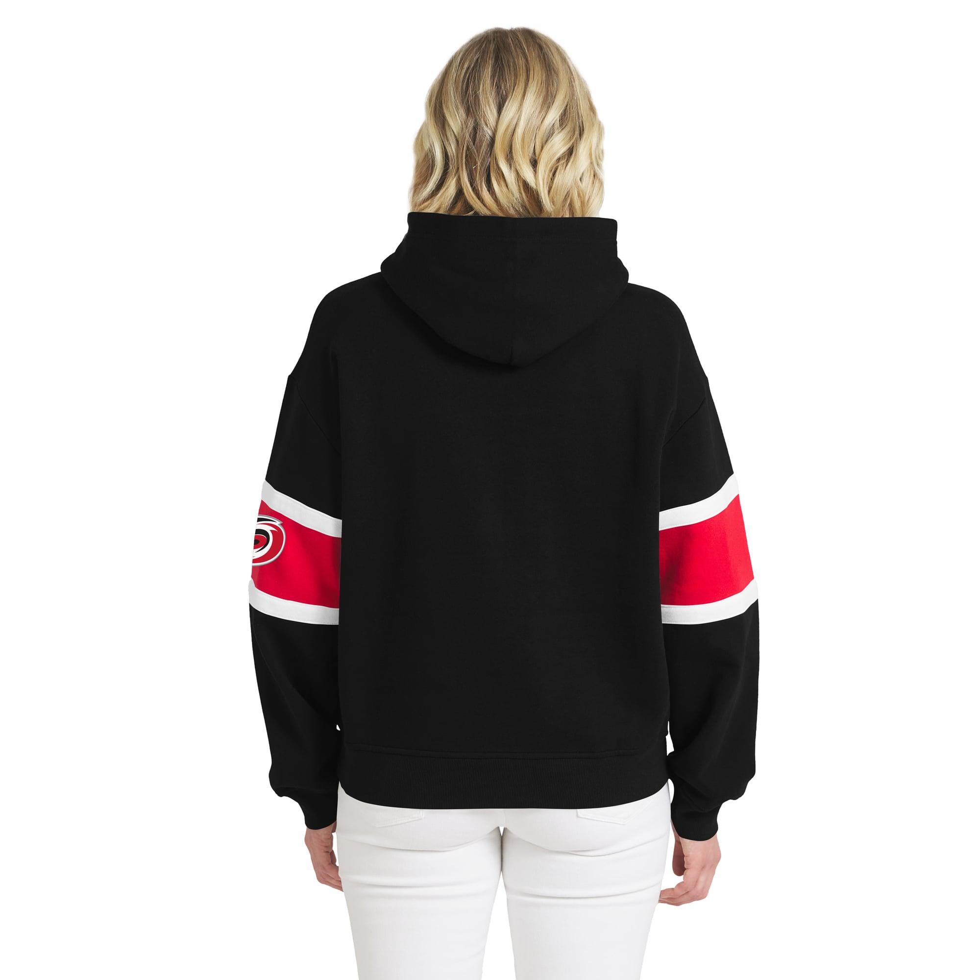 Sweat à capuche rayé noir Carolina Hurricanes de la marque WEAR by Erin Andrews pour femme