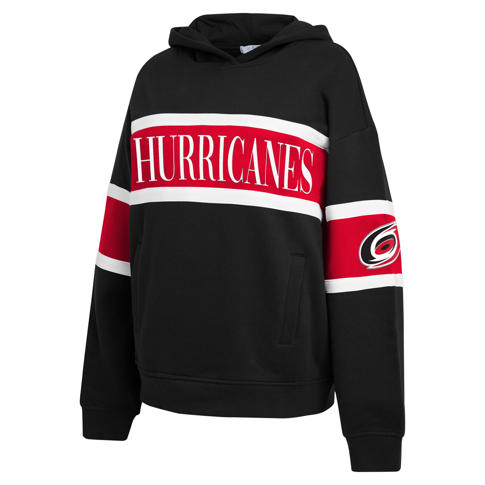 Sweat à capuche rayé noir Carolina Hurricanes de la marque WEAR by Erin Andrews pour femme