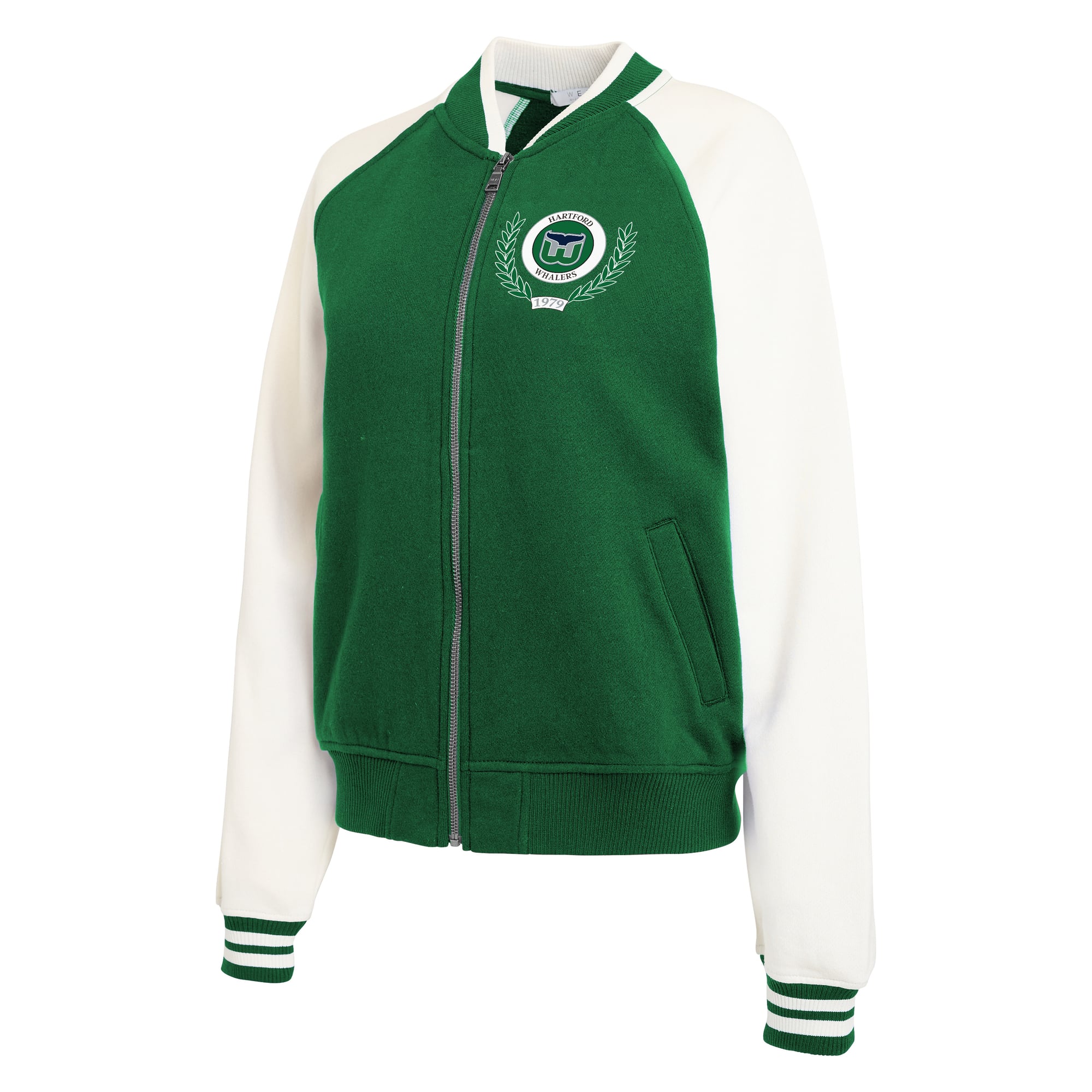 Veste polaire universitaire zippée noire et blanche Carolina Hurricanes de la marque WEAR by Erin Andrews pour femmes