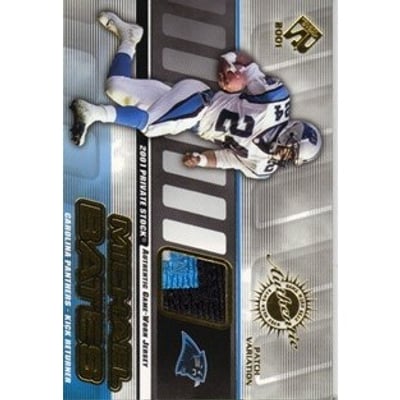 2001 Private Stock Game Worn Gear Patch #18 Michael Bates/350
