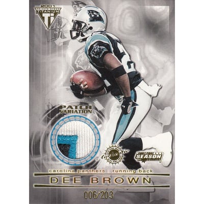 2001 Titanium Post Season Jersey Patches #16 Dee Brown/203