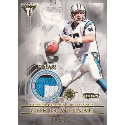 2001 Titanium Post Season Jersey Patches #20 Chris Weinke/125