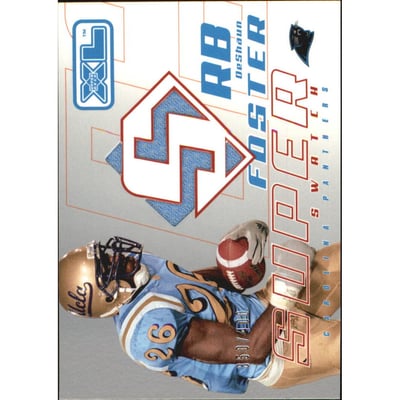 2002 Upper Deck XL Super Swatch Jerseys Grey Background #SSDS DeShaun Foster/400
