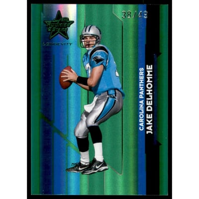 2006 Leaf Rookies and Stars Longevity Target Emerald Parallel #15 Jake Delhomme