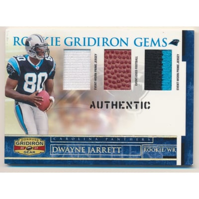 2007 Donruss Gridiron Gear Rookie Jerseys Trios Prime #228 Dwayne Jarrett