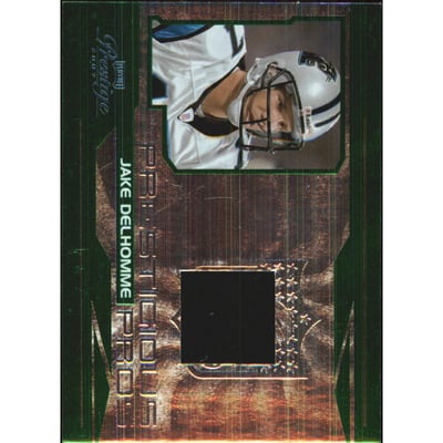 2007 Playoff Prestige Prestigious Pros Materials Green #4 Jake Delhomme