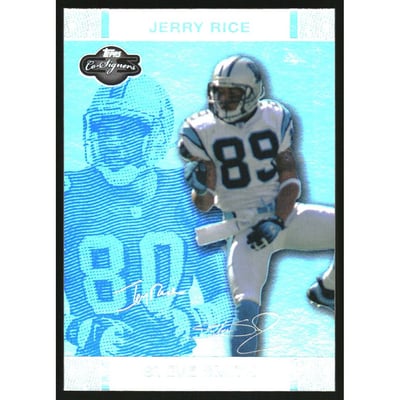 2007 Topps Co-Signers Changing Faces Holosilver Blue #29A Steve Smith/Jerry Rice