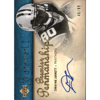 2007 Upper Deck Premier Penmanship Autographs Gold #PPDJ Dwayne Jarrett/99