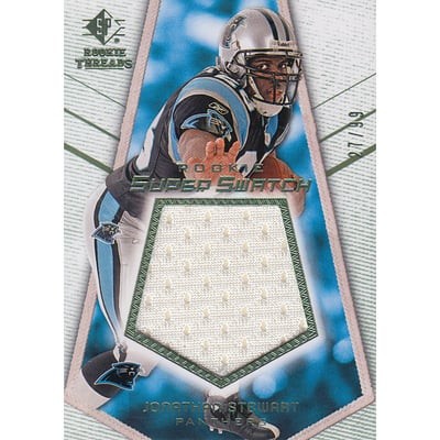 2008 SP Rookie Threads Rookie Super Swatch Green 99 #RSSJS Jonathan Stewart