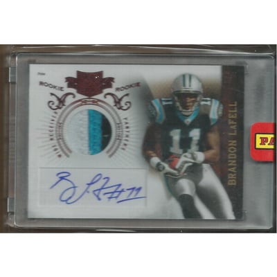 2010 Panini Plates and Patches #205 Brandon LaFell JSY AU/599 RC