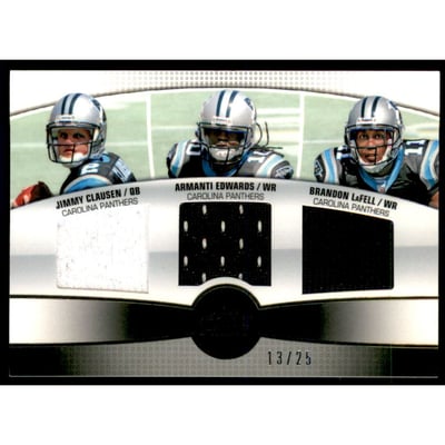 2010 Topps Prime 3rd Quarter Relics #CEL Jimmy Clausen/199/Armanti Edwards/Brandon LaFell