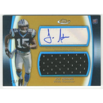 2012 Finest Jumbo Jersey Autographs Gold Refractors #AJRJA Joe Adams