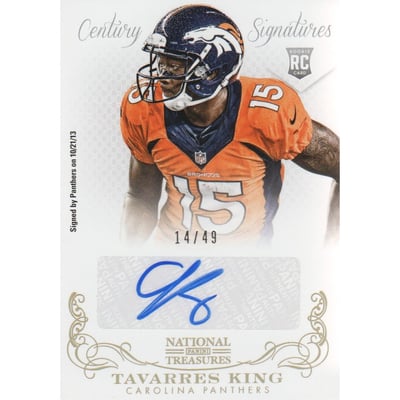 2013 Panini National Treasures Century Gold #332 Tavarres King AU