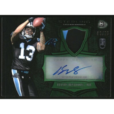 2014 Bowman Sterling Rookie Autograph Relics Green Refractors #BSARKB Kelvin Benjamin