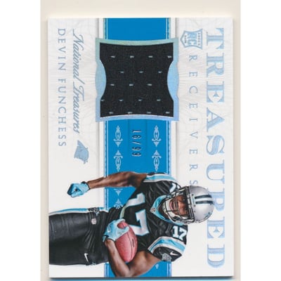 2015 Panini National Treasures Treasured Receivers Materials #TWRDF Devin Funchess/99