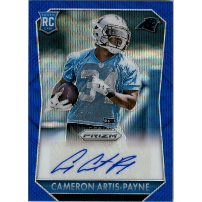 2015 Panini Prizm Rookie Autographs Prizms Light Blue Wave #RSCAP Cameron Artis-Payne/75