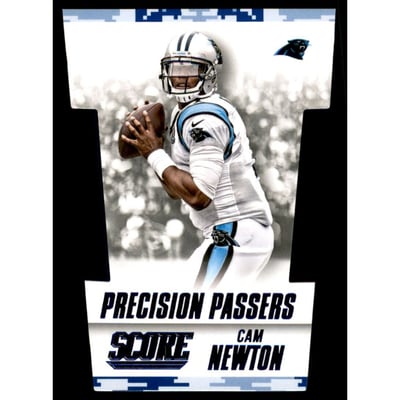 2015 Score Precision Passers Blue Camo #5 Cam Newton