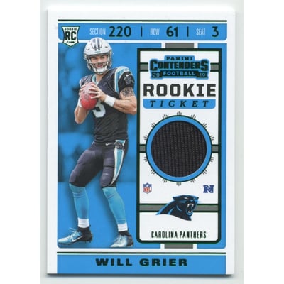 2019 Panini Contenders Rookie Ticket Swatches #RTS5 Will Grier