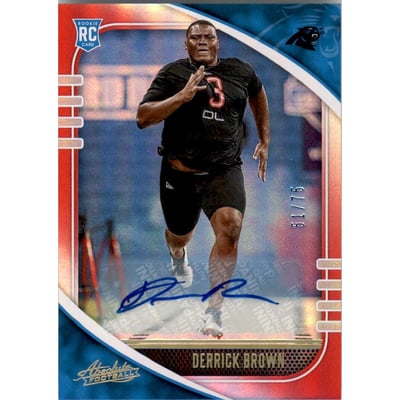 2020 Absolute Signature Rookies Spectrum Red #130 Derrick Brown/75