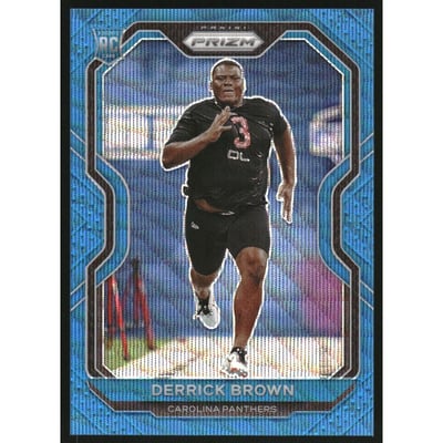 2020 Panini Prizm Prizms Blue Wave #365 Derrick Brown