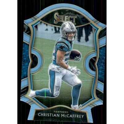 2020 Select Prizm Light Blue Die Cut #7 Christian McCaffrey
