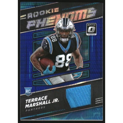 2021 Donruss Optic Rookie Phenoms Jerseys Blue Hyper #18 Terrace Marshall Jr.