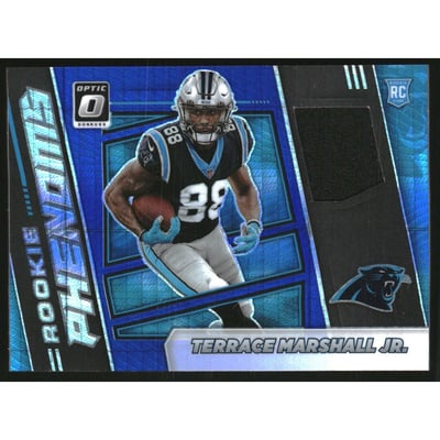 2021 Donruss Optic Rookie Phenoms Jerseys Horizontal Blue Hyper #18 Terrace Marshall Jr.