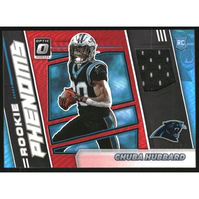 2021 Donruss Optic Rookie Phenoms Jerseys Horizontal Red #25 Chuba Hubbard