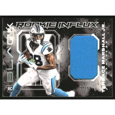 2021 Panini Black Rookie Influx Memorabilia Silver #16 Terrace Marshall Jr.
