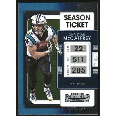 2021 Panini Contenders Playoff Ticket #15 Christian McCaffrey