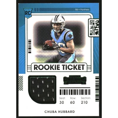 2021 Panini Contenders Rookie Ticket Swatches #34 Chuba Hubbard