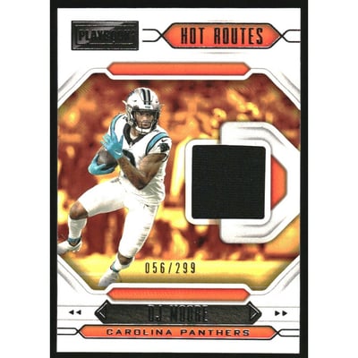 2021 Panini Playbook Hot Routes Jerseys #5 D.J. Moore
